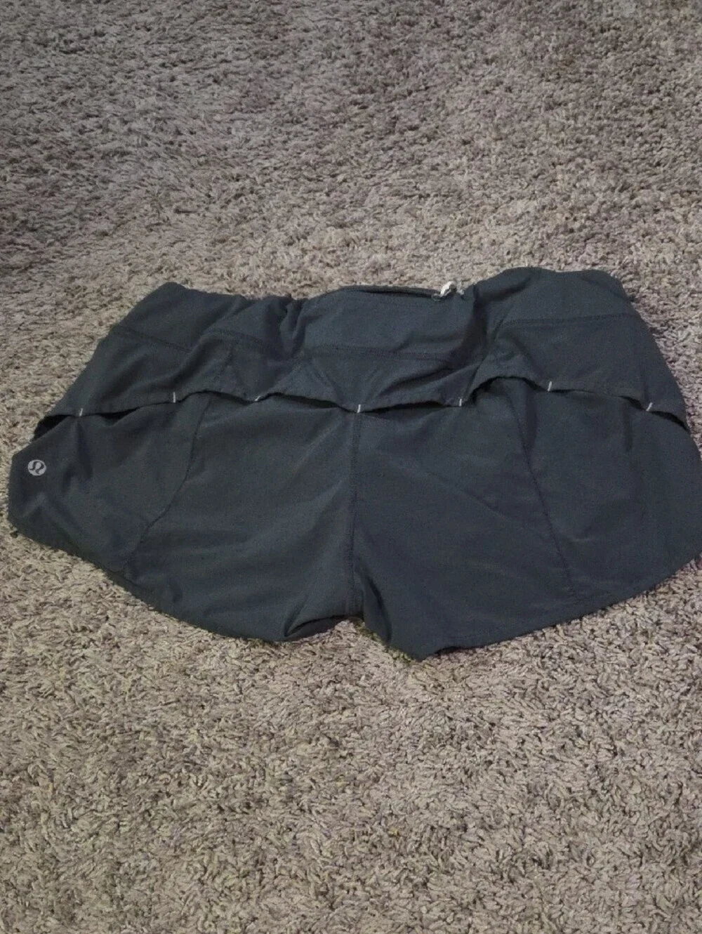 lululemon athletica Black Athletic Shorts with Curved Hem
